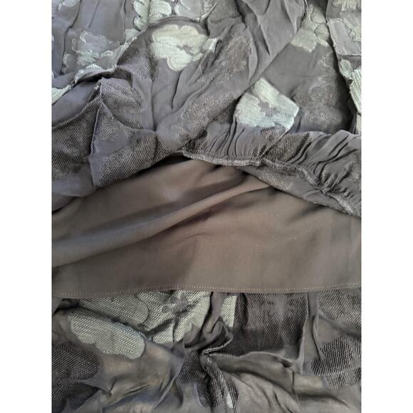 Shoshanna Midnight Dress Womens 8 Navy Blue Maxi Floral Embroidered Off Shoulder - Picture 6 of 8